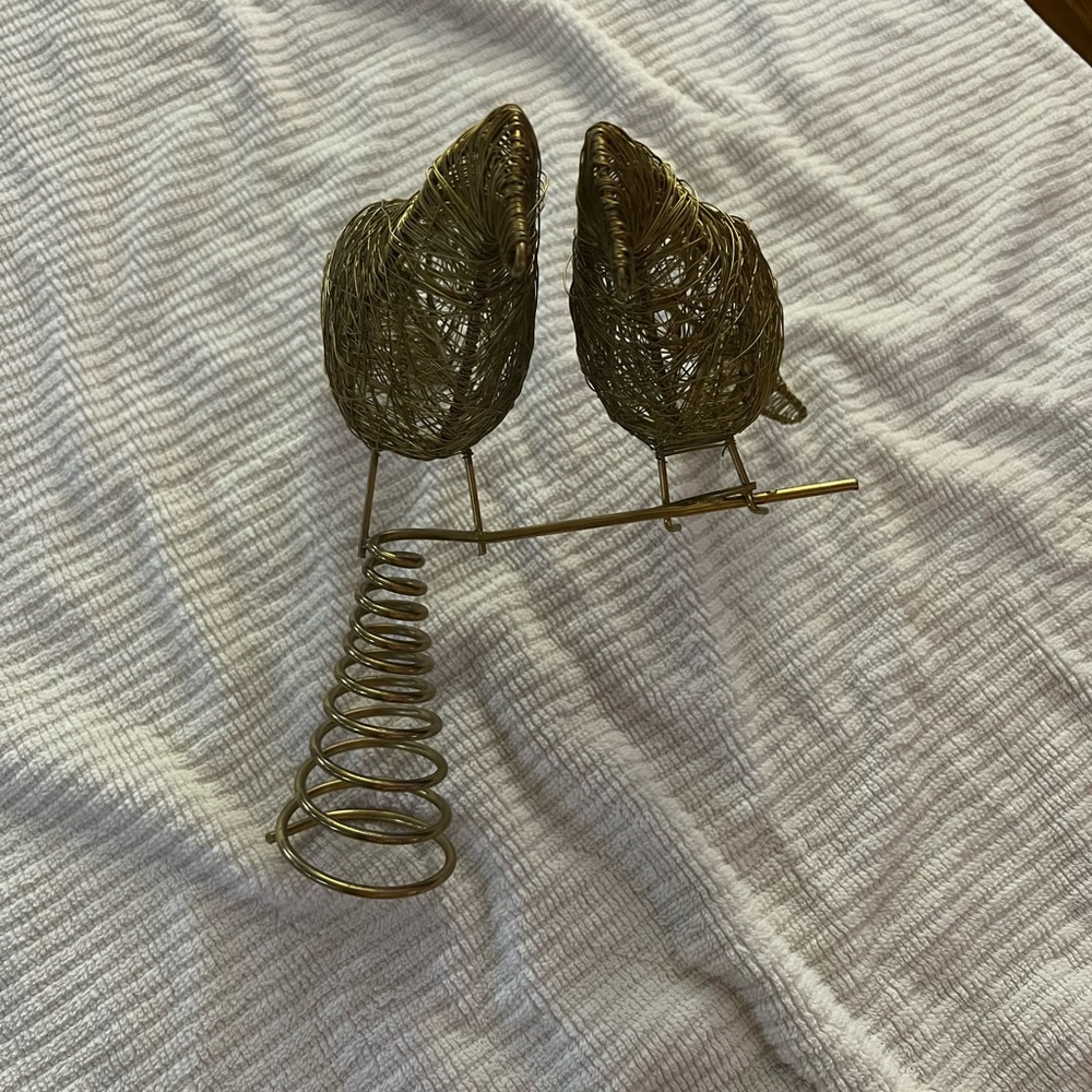 ❌SOLD❌ Anthropologie brass doves Christmas tree topper